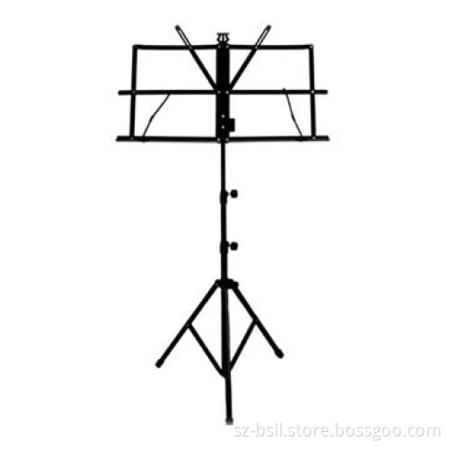 Folding Fold 3 Section Musician Music Stand Holder Shelf with Carry Bag Black